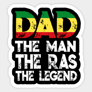 Dad The Man The Ras The Legend Rasta Reggae Rastafari Sticker